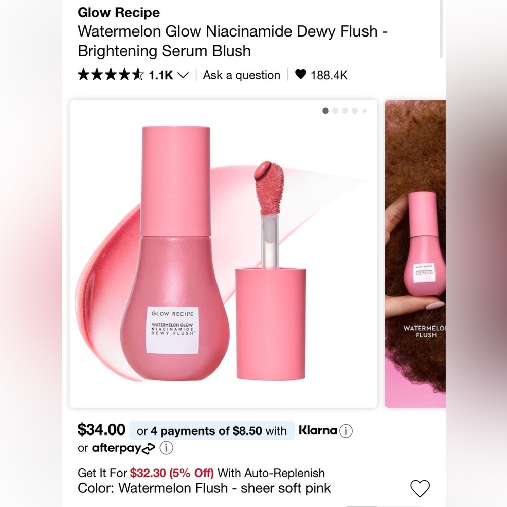 Glow Recipe Watermelon Glow Niacinamide Dewy Flush - Watermelon Flush